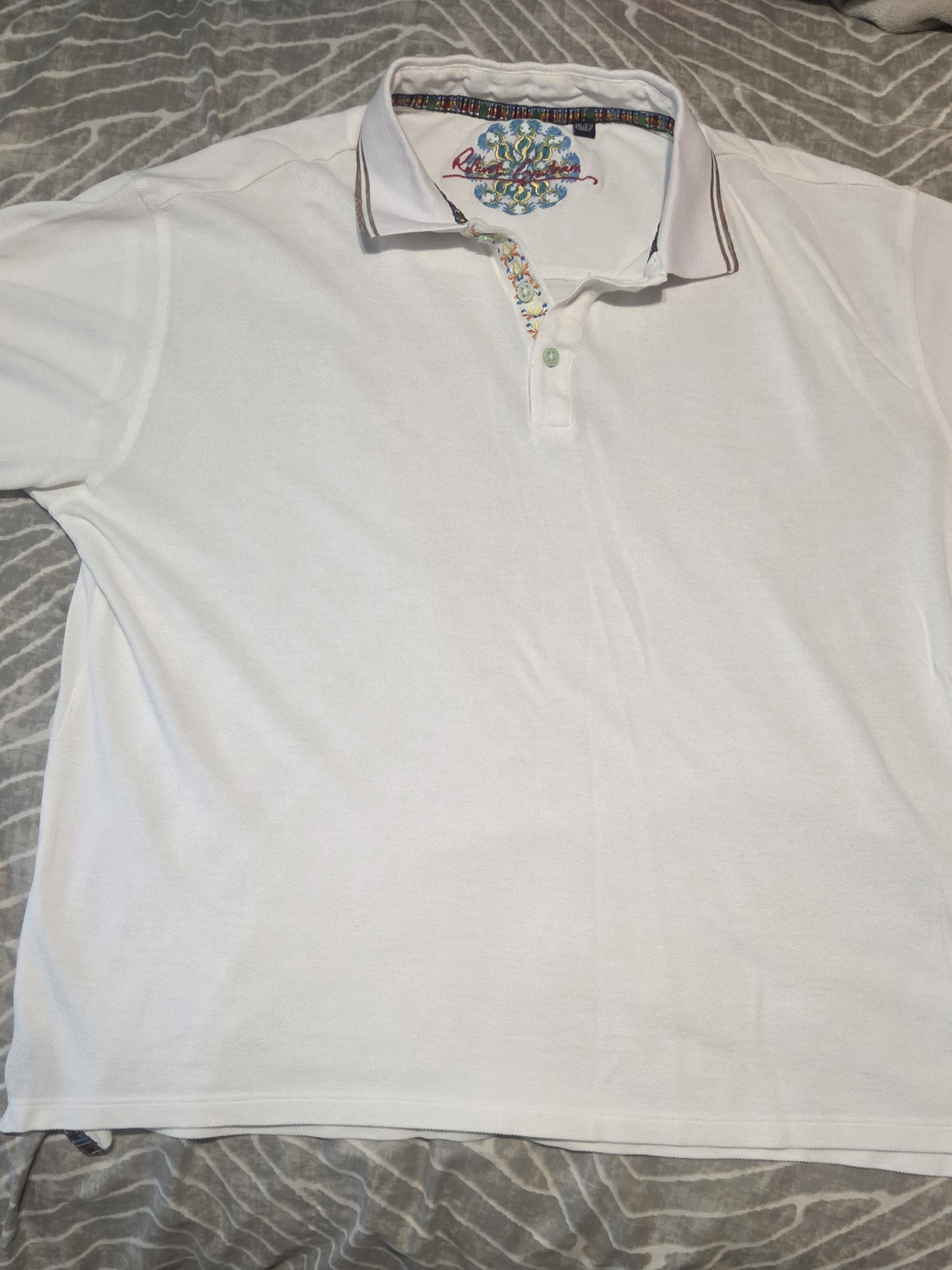 White Mens Polo Shirt With Contrast Trim